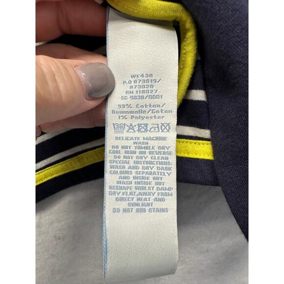 Boden Women Knit Blazer size 6 US navy blue Cotton Blend Front Pockets - Picture 10 of 10